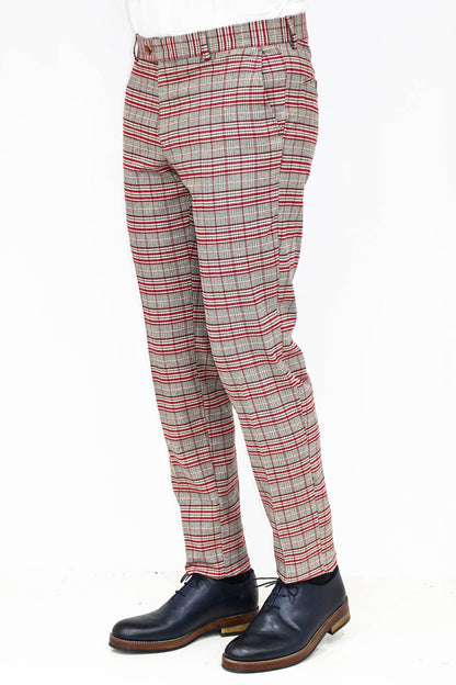 KOALA SYDNEY Slim Fit Plaid Grey Men Pants