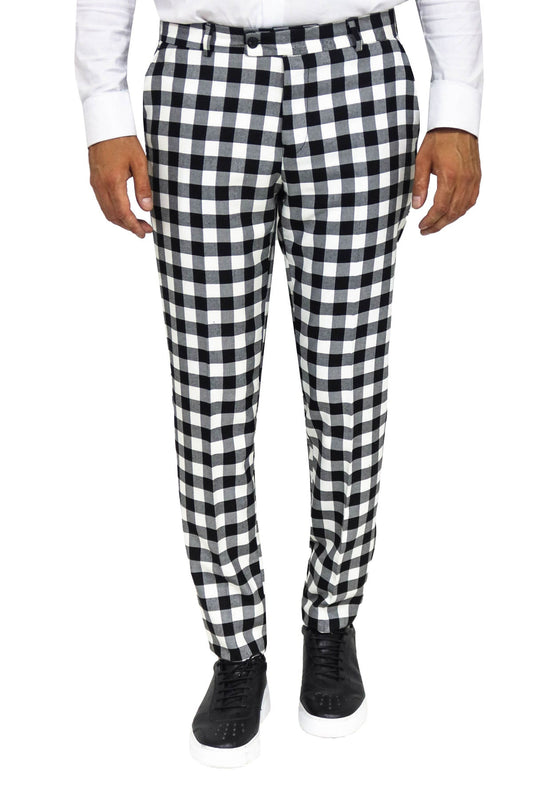 KOALA SYDNEY Slim Fit Checked Black Men Pants