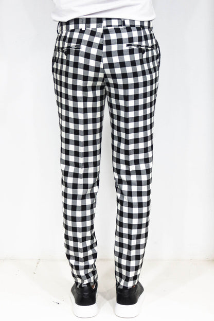KOALA SYDNEY Slim Fit Checked Black Men Pants