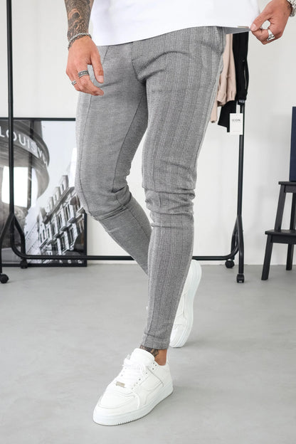 Grey Chevron Trousers