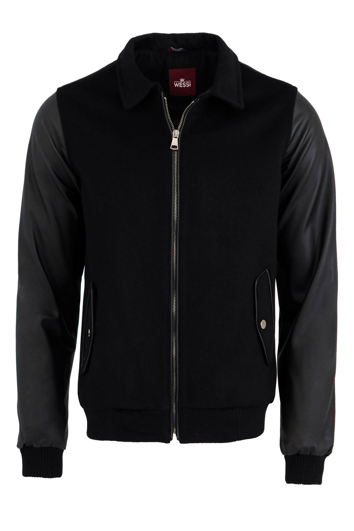 Leather Sleeve Black Cachet Coat