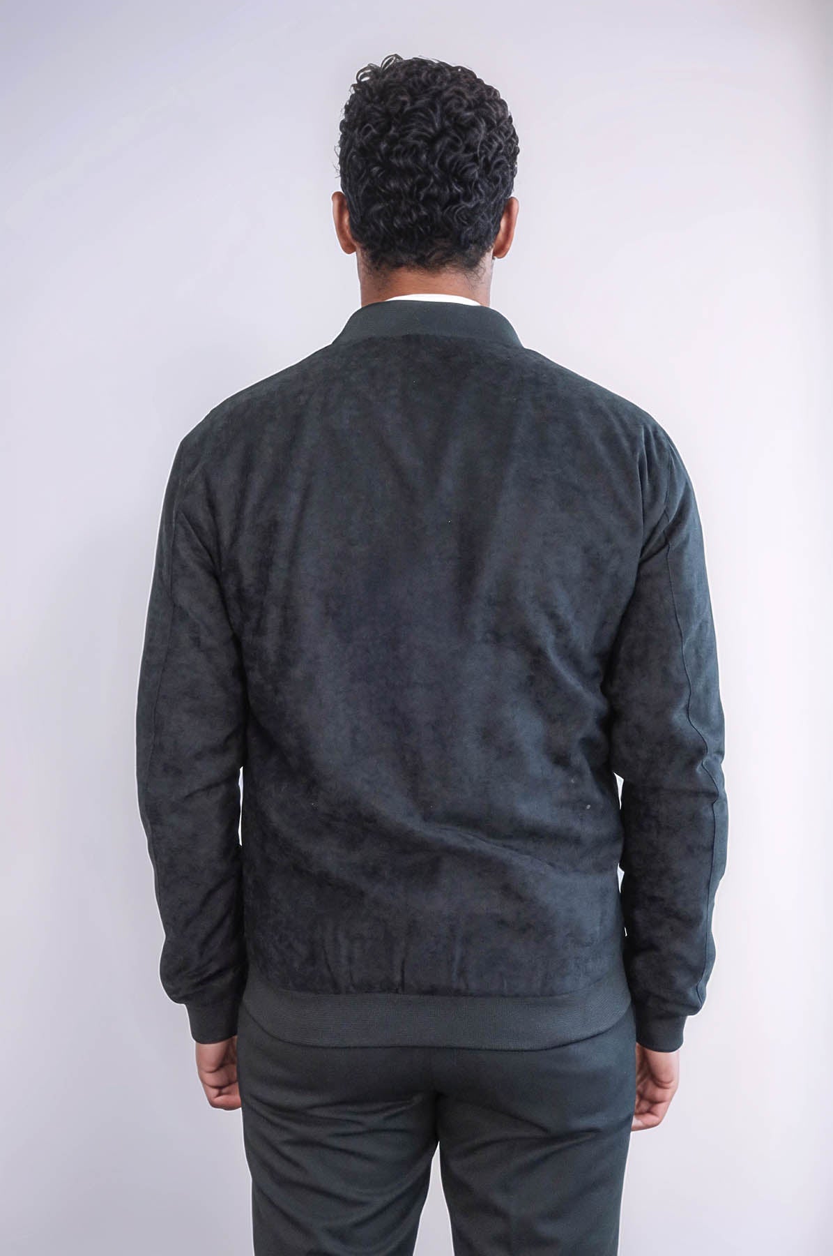 KOALA SYDNEY Flap Pockets Suede Black Men Bomber Coat