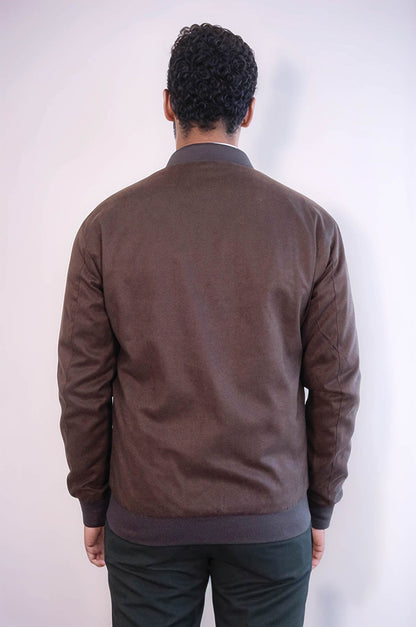 KOALA SYDNEY Flap Pockets Suede Brown Men Bomber Coat