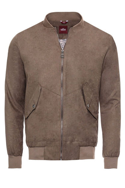 KOALA SYDNEY Flap Pockets Suede Light Brown Men Bomber Coat