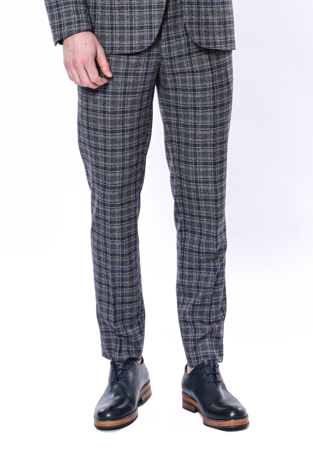 KOALA SYDNEY  Checked Dark Grey-Navy Blue Men Pants -