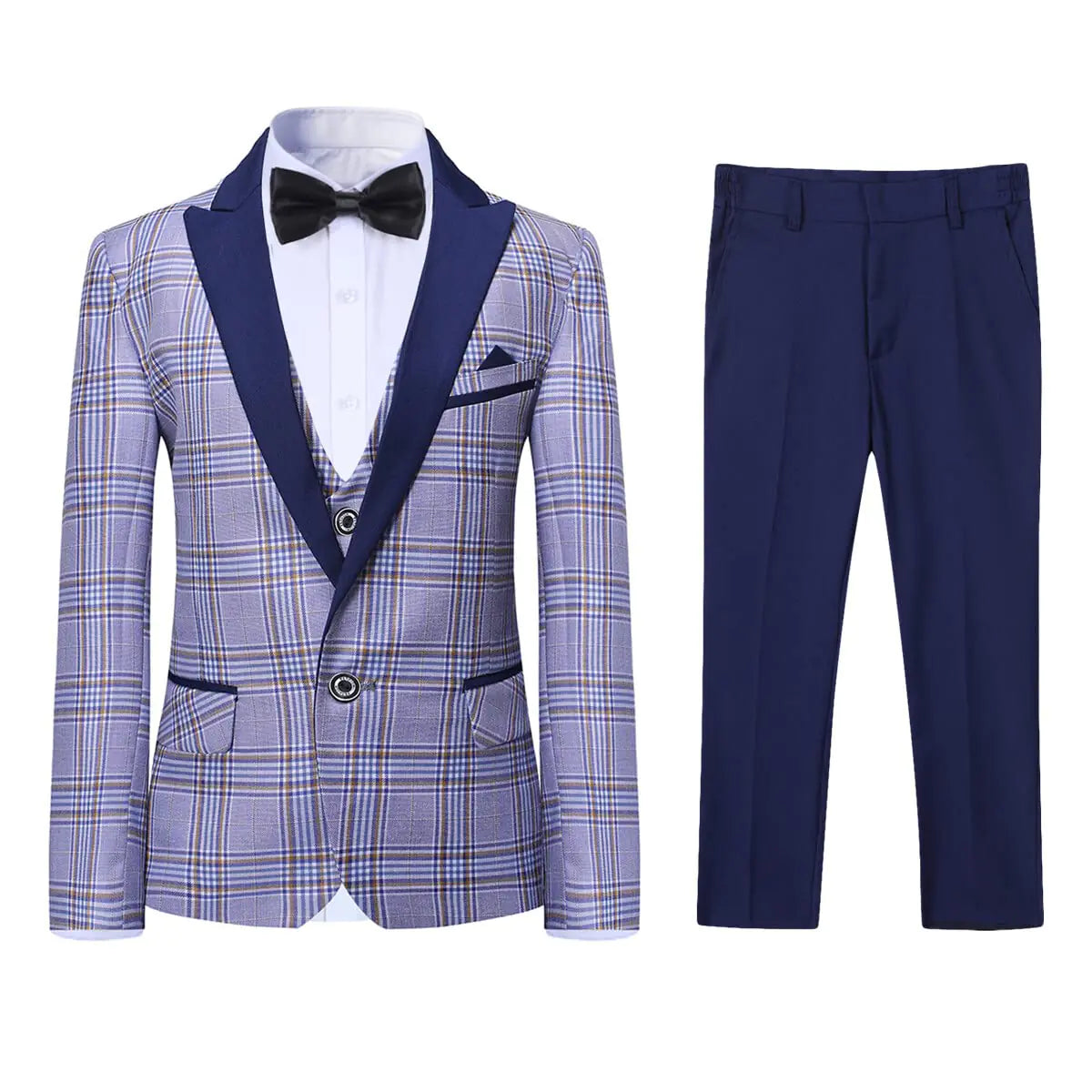 KOALA SYDNEY  SWOTGdoby Boys 3-Piece Slim Fit Check Plaid Suit Set