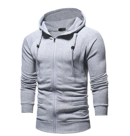 Hooded Cardigan Sweatshirt with Multiple Pockets