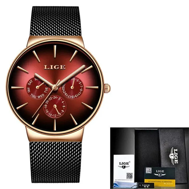 New LIGE Ultra-Thin Men's Watch