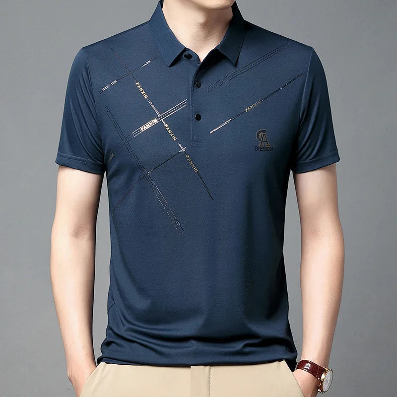 Men’s Summer Striped Polo Shirt