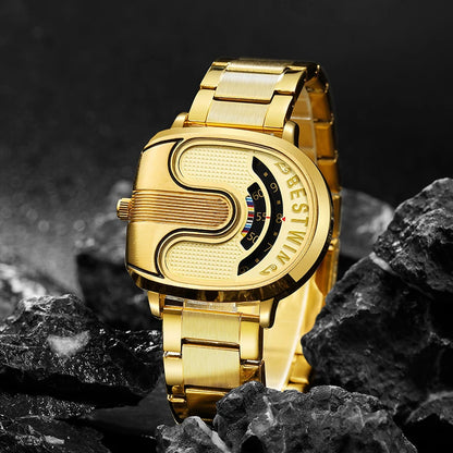 Creative Large Dial Quartz Wristwatch for Men