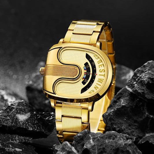 Creative Large Dial Quartz Wristwatch for Men