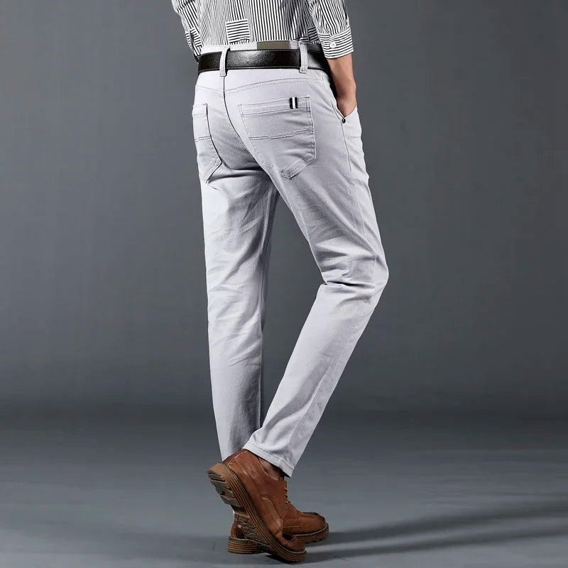 Men’s Classic Solid Color Slim Fit Casual Pants