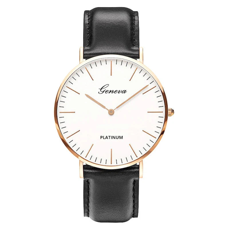 Men’s Ultra-Thin Leather Quartz Watch