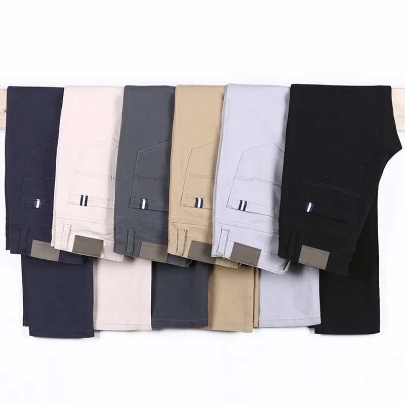 Men’s Classic Solid Color Slim Fit Casual Pants