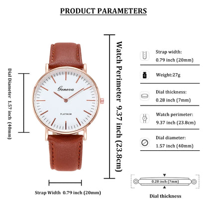 Men’s Ultra-Thin Leather Quartz Watch