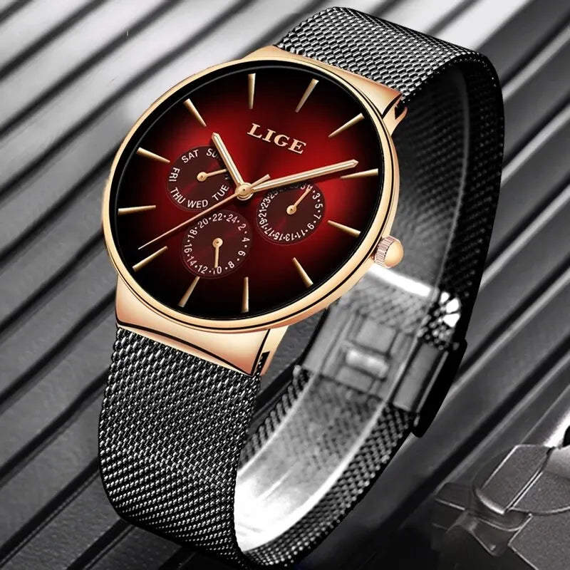 New LIGE Ultra-Thin Men's Watch