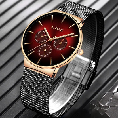 New LIGE Ultra-Thin Men's Watch