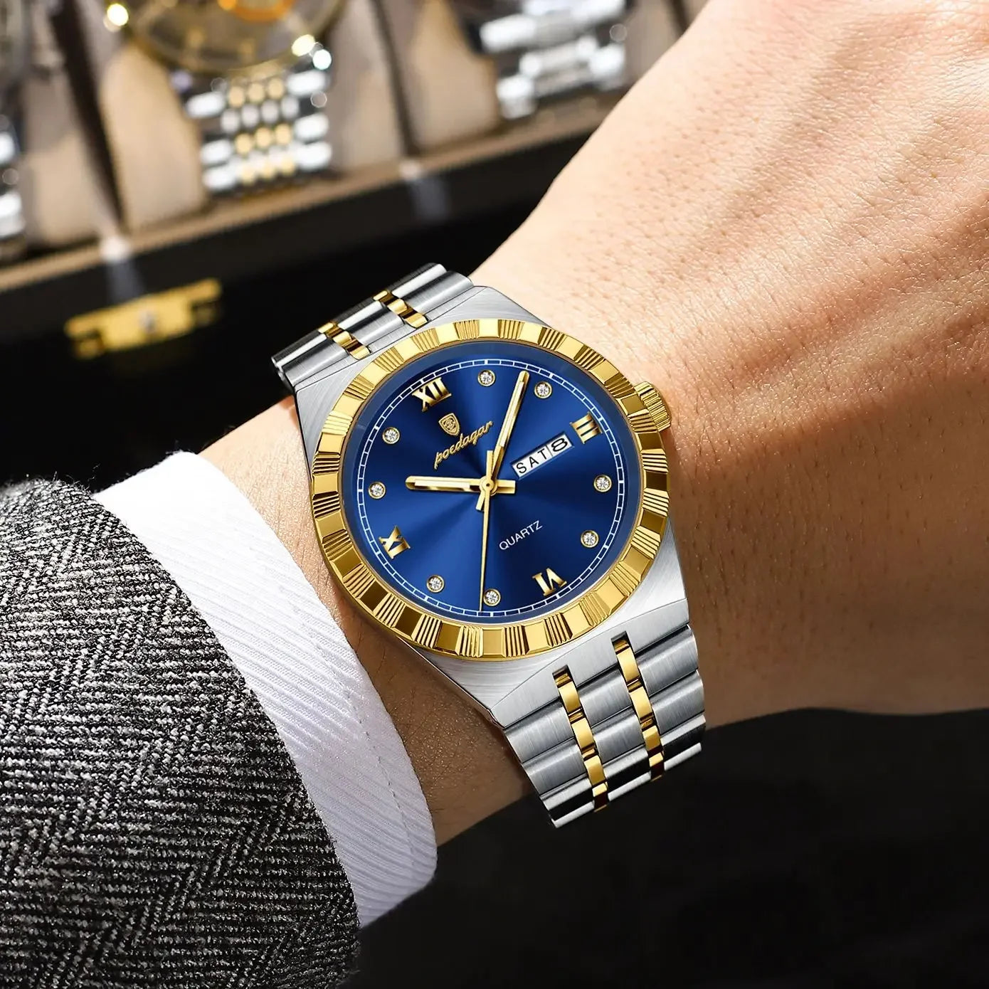 POEDAGAR Luxury Luminous Men’s Quartz Watch