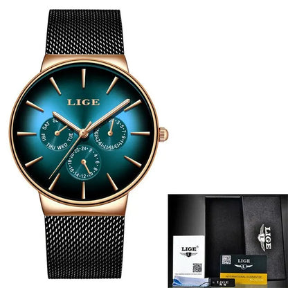New LIGE Ultra-Thin Men's Watch