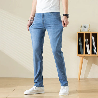 2025 Men’s High Waist Stretch Cotton Jeans