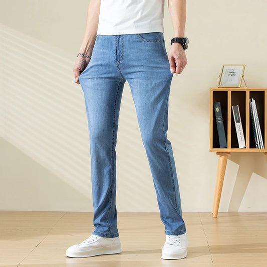 2025 Men’s High Waist Stretch Cotton Jeans