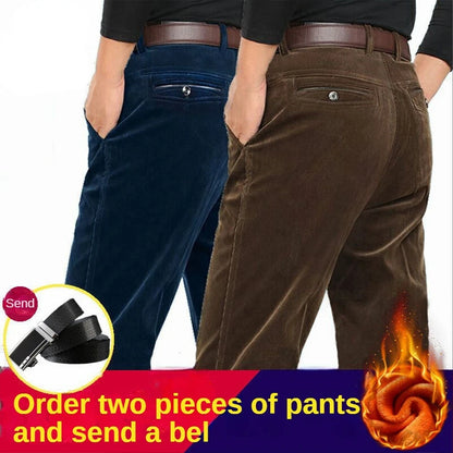 Men’s Autumn & Winter Corduroy Fleece-Lined Pants