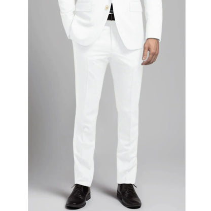 Casual Slim Fit Blazer & Pants Set with Notch Lapel, Single-Breasted Design