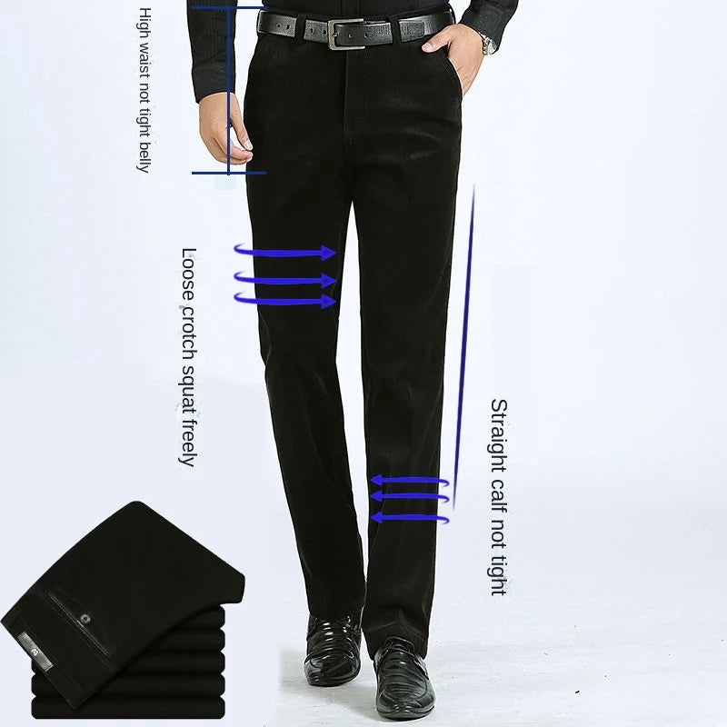 Men’s Autumn & Winter Corduroy Fleece-Lined Pants