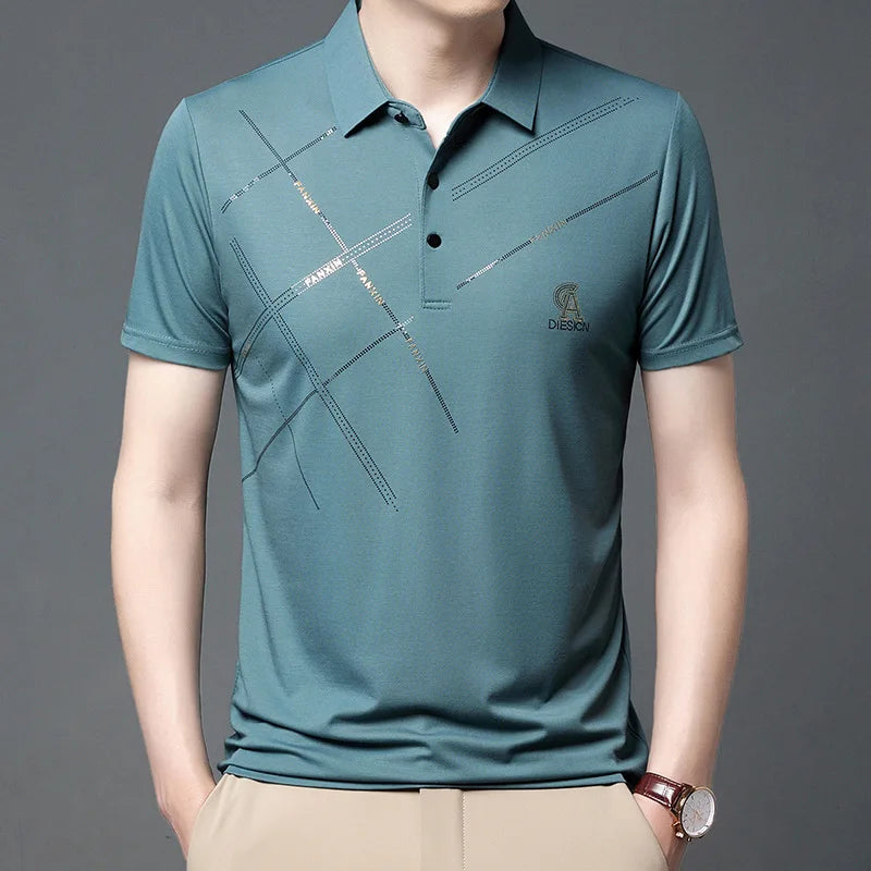 Men’s Summer Striped Polo Shirt