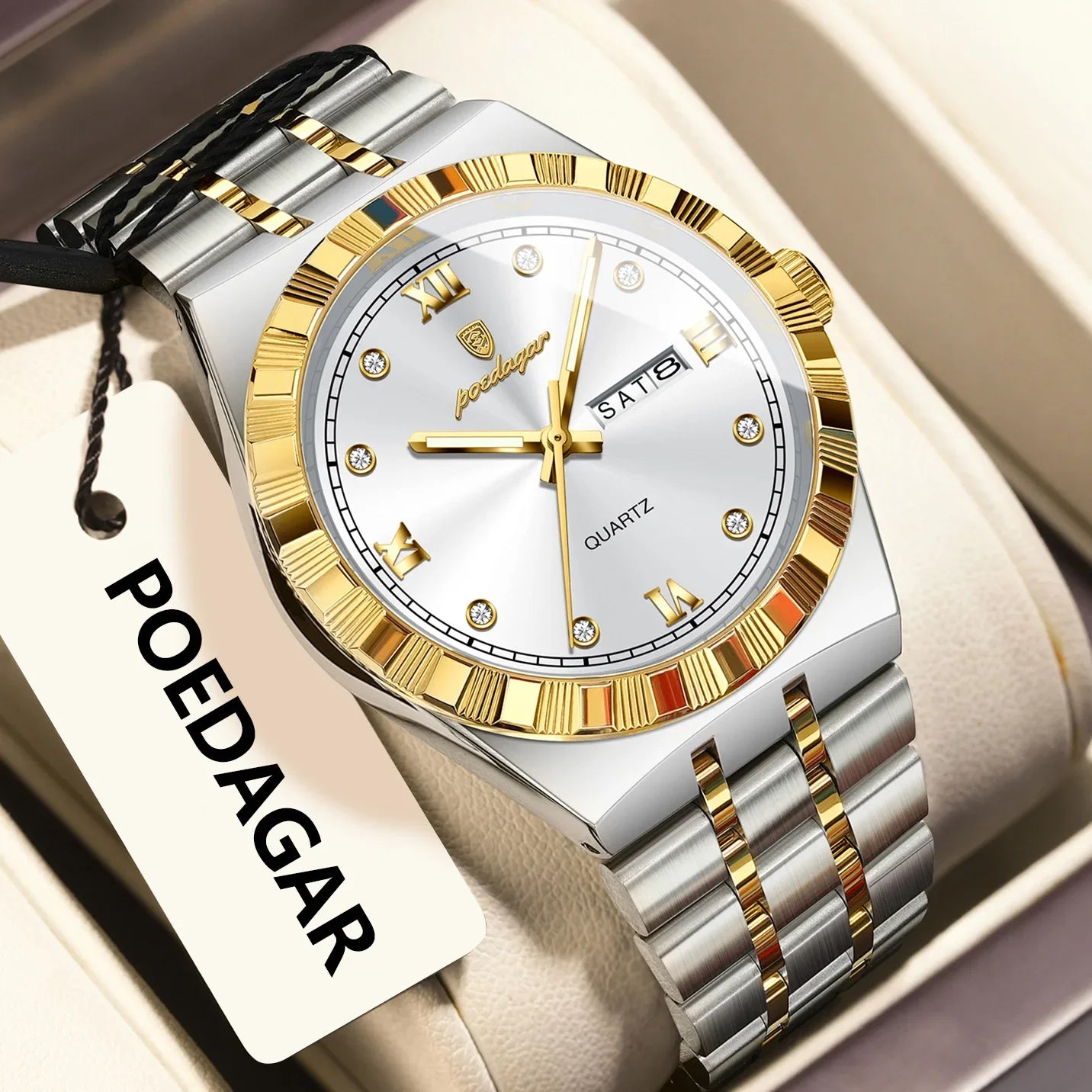 POEDAGAR Luxury Luminous Men’s Quartz Watch