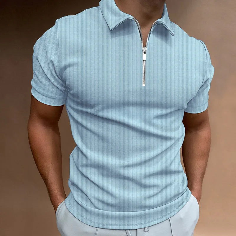 2025 Summer Men’s Striped Polo Shirt