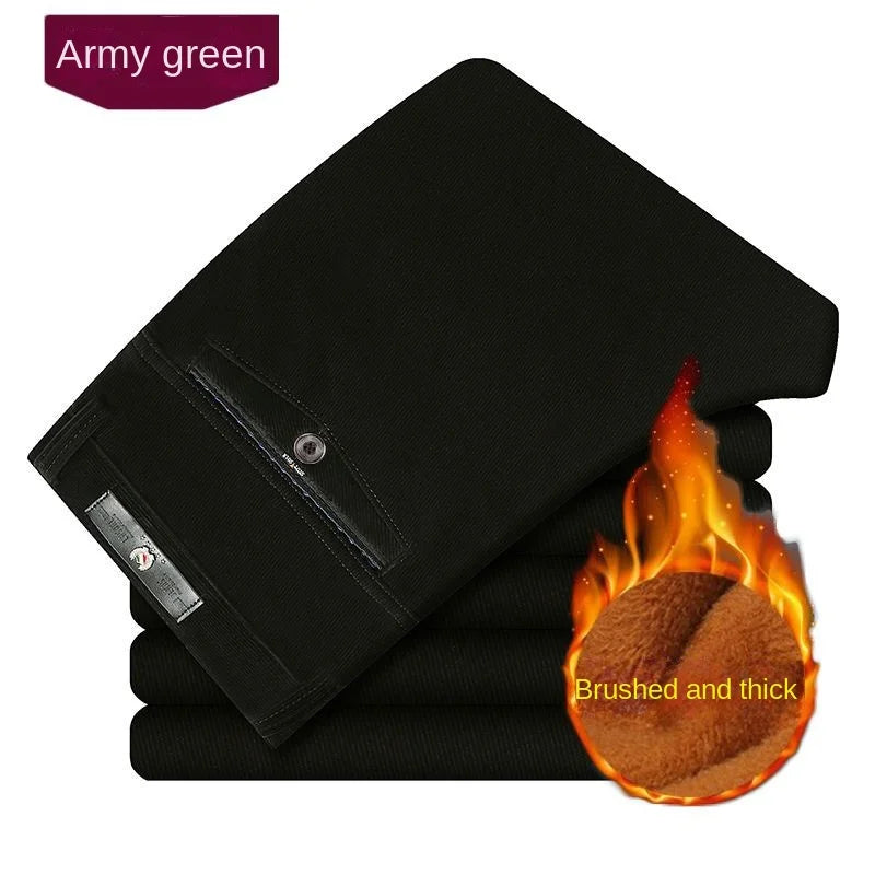 Men’s Autumn & Winter Corduroy Fleece-Lined Pants