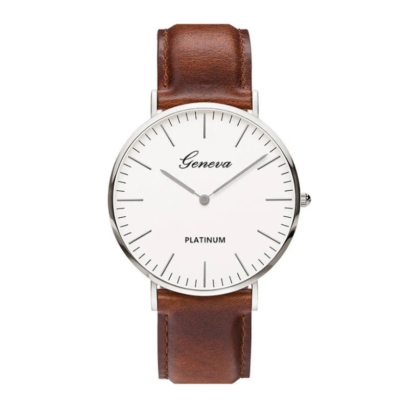 Men’s Ultra-Thin Leather Quartz Watch