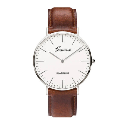 Men’s Ultra-Thin Leather Quartz Watch