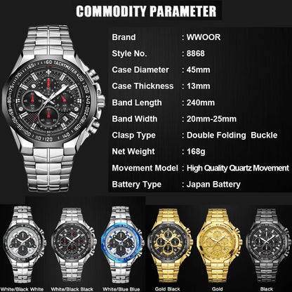 Men's Luxury Sports Watch Waterproof Chronograph