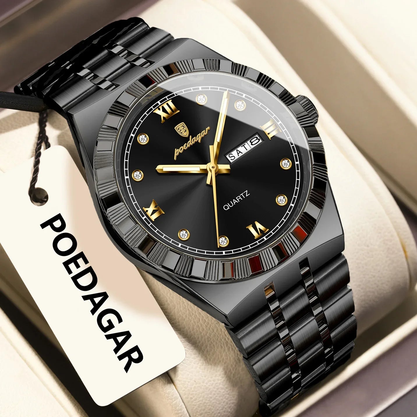POEDAGAR Luxury Luminous Men’s Quartz Watch
