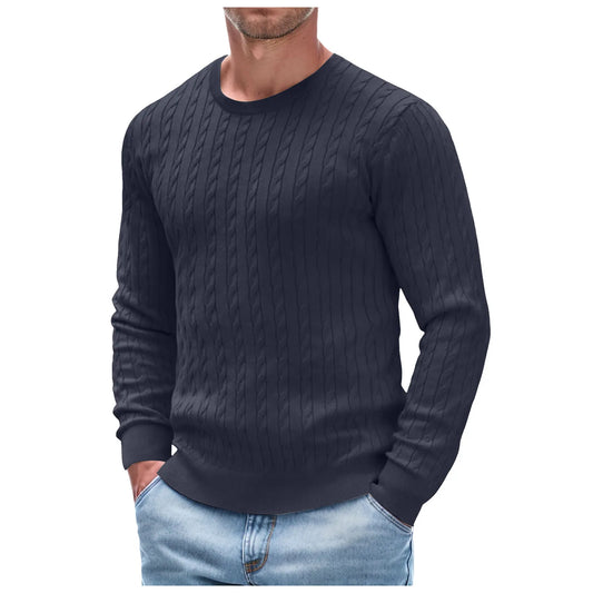 KOALA SYDNEY  Koala Sydney Premium Versatile Crew Neck Sweaters Solid Color Slim Fit Sweater Long Sleeve Casual Sweater Retro Wool Pullover Coat