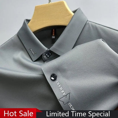 High-End Ice Silk Polo Shirt for Men