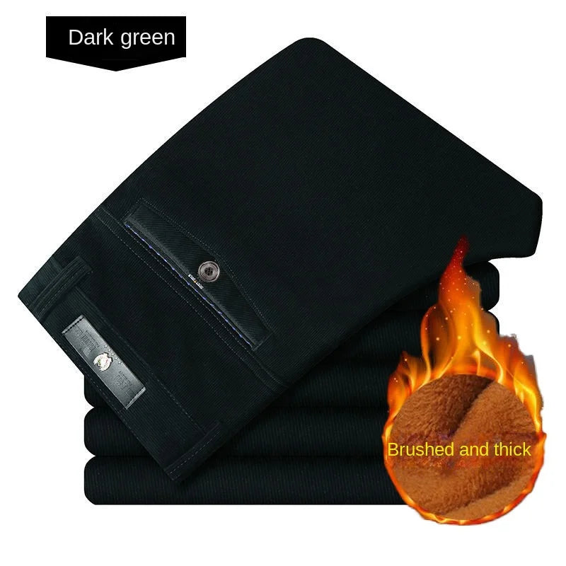 Men’s Autumn & Winter Corduroy Fleece-Lined Pants