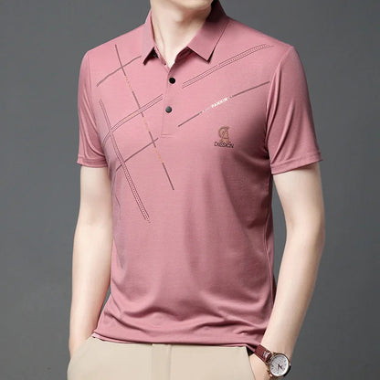 Men’s Summer Striped Polo Shirt