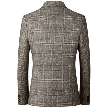 Spring Slim-Fit Single-Breasted Jacket for Middle-Aged