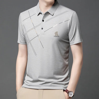 Men’s Summer Striped Polo Shirt