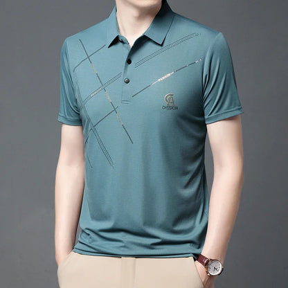 Men’s Summer Striped Polo Shirt