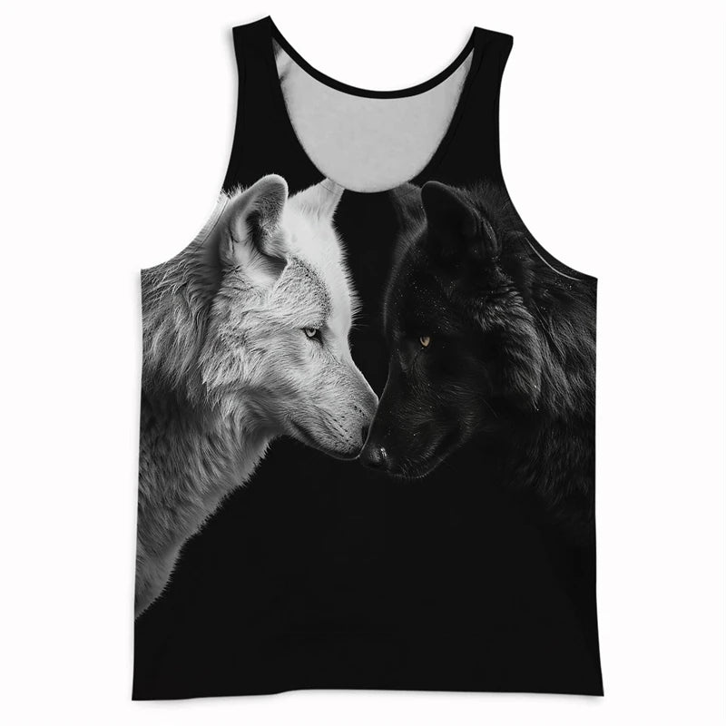 3D Wolf Graphic Tank Tops for Men