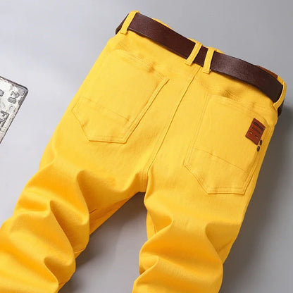 6-Color Men’s Stretch Cotton Straight-Leg Jeans