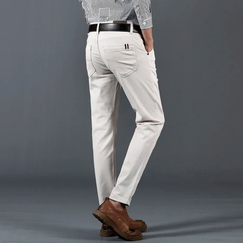 Men’s Classic Solid Color Slim Fit Casual Pants