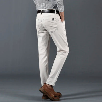Men’s Classic Solid Color Slim Fit Casual Pants