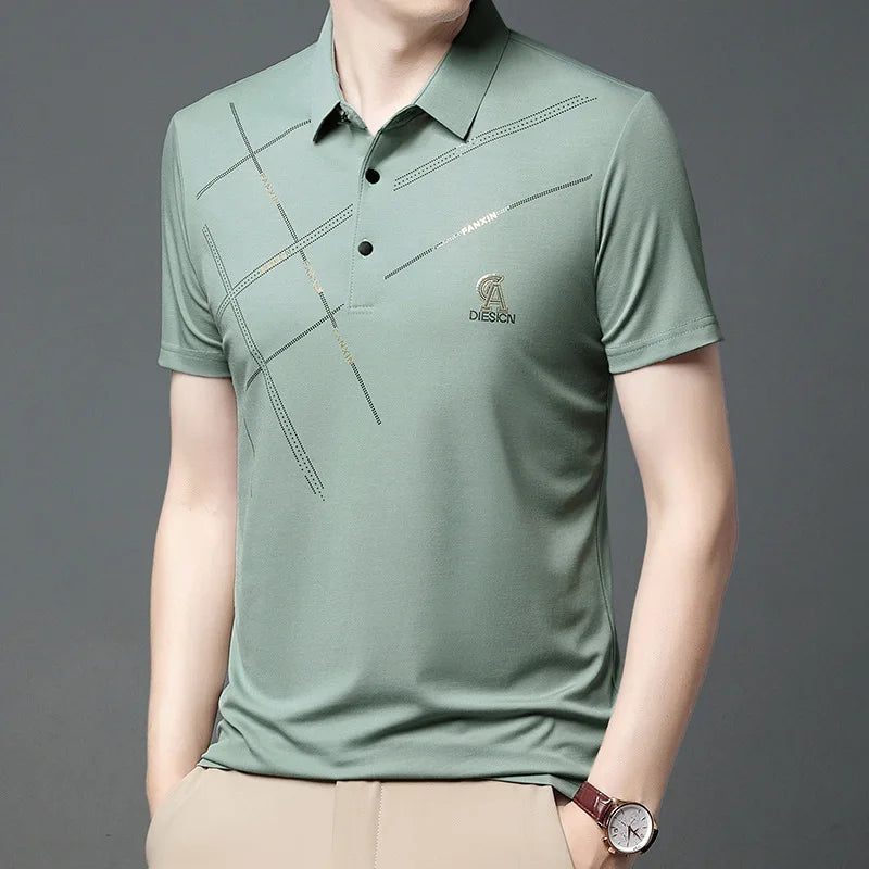 Men’s Summer Striped Polo Shirt
