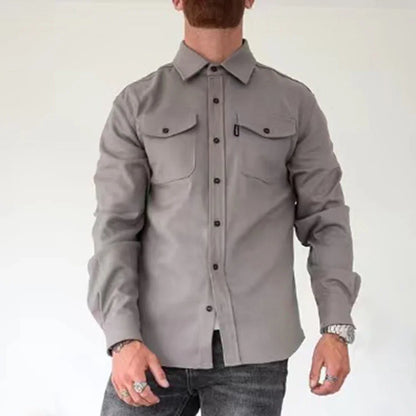 KOALA SYDNEY  Koala Sydney Casual Long-Sleeved Shirt Jacket Men'S Autumn And Winter New American Street Fashion Solid Color Workwear Men'S Shirt