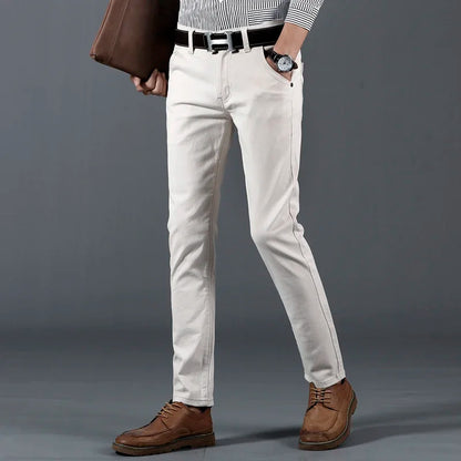 Men’s Classic Solid Color Slim Fit Casual Pants